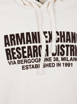 FELPA UOMO CON CAPPUCCIO - ARMANI EXCHANGE <BR/> XM002976 AF26361U0007 VINTAGE OFF WHITE ARMANI EXCHANGE