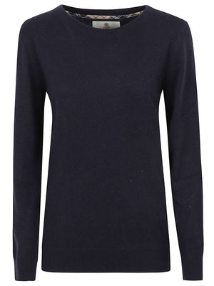 MAGLIONE GIROCOLLO DONNA BASICO<BR/> LKN1075 NY91 NAVY-BIRCHWOOD BARBOUR
