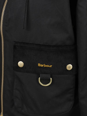 GIACCA DONNA CON CAPPUCCIO CARVILLE WAX JACKET - BARBOUR LWX1578 BK71 BLACK-ANCIENT BARBOUR