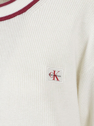 MAGLIONE GIROCOLLO DONNA WOVEN LABEL CREWNECK SWEATER - CALVIN KLEIN JEANS<BR/> LV047H303G YAS Tofu CALVIN KLEIN