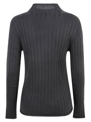 MAGLIONE COLLO ALTO DONNA WOVEN LABEL TNECK SWEATER - CALVIN KLEIN JEANS LV047H304G UB1 Black CALVIN KLEIN