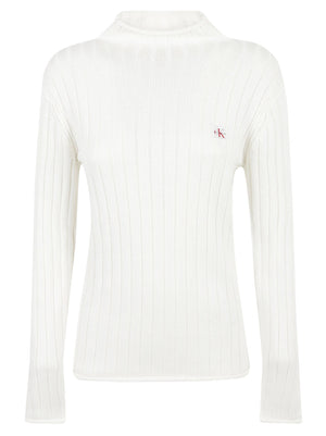 MAGLIONE COLLO ALTO DONNA WOVEN LABEL TNECK SWEATER - CALVIN KLEIN JEANS<BR/> LV047H304G YAS Tofu CALVIN KLEIN