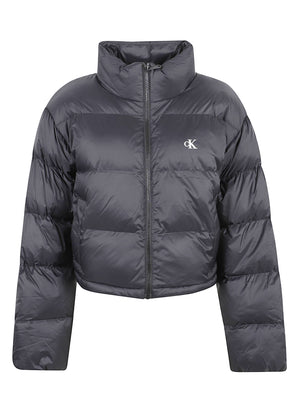 GIACCA IMBOTTITA DONNA ESSENTIAL MW CROP PUFFER - CALVIN KLEIN JEANS<BR/> LV047H503G UB1 Black CALVIN KLEIN