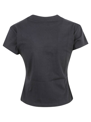 MAGLIA DONNA A MANICA CORTA SS SLIM FIT BABY MONOLOGO SCRIPT - CALVIN KLEIN JEANS<BR/> LV047H843G UB1 Black CALVIN KLEIN