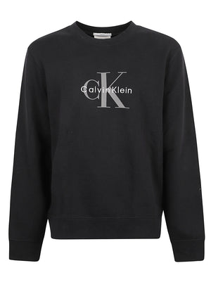 FELPA UOMO GIROCOLLO LS 350TERRY LOGO - CALVIN KLEIN JEANS<BR/> LV04RG278G UB1 Black CALVIN KLEIN