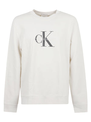 FELPA UOMO GIROCOLLO LS 350TERRY LOGO - CALVIN KLEIN JEANS LV04RG278G YAS Tofu CALVIN KLEIN