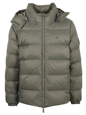 GIACCA UOMO IMBOTTITA CON CAPPUCCIO - CALVIN KLEIN JEANS LV04RG515G LDY Dusty Olive CALVIN KLEIN