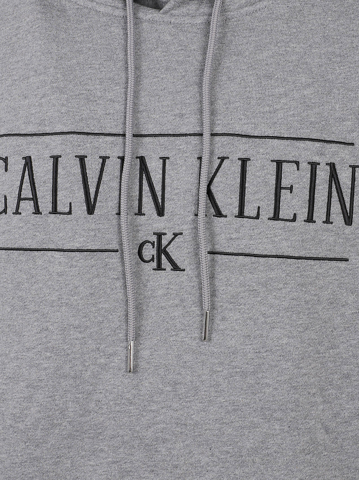 FELPA UOMO CON CAPPUCCIO LS 350FLEECE EU VARSITY - CALVIN KLEIN JEANS LV04RH238G P7E MED GREY HTR CALVIN KLEIN