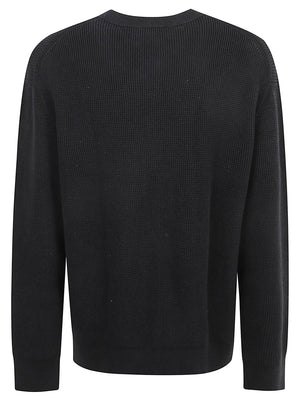 MAGLIONE UOMO GIROCOLLO NIDO D'APE - CALVIN KLEIN JEANS<BR/> LV04RH326G UB1 Black CALVIN KLEIN
