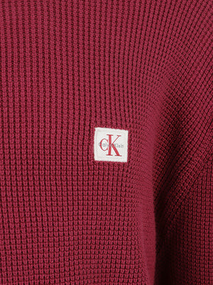 MAGLIONE UOMO GIROCOLLO NIDO D'APE - CALVIN KLEIN JEANS LV04RH326G VG5 RHODODENDRON CALVIN KLEIN