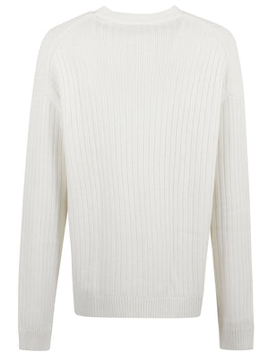 MAGLIONE UOMO GIROCOLLO VERTICAL RIB COTTON CREWNECK - CALVIN KLEIN JEANS LV04RH328G YAS Tofu CALVIN KLEIN