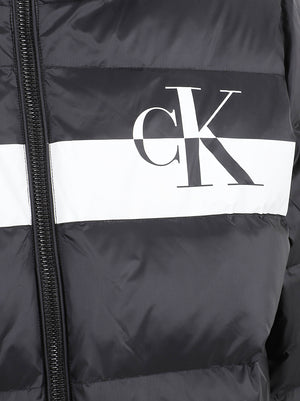 GIACCA UOMO CON CAPPUCCIO NYLON COLORBLOCK - CALVIN KLEIN JEANS<BR/> LV04RH502G UB1 Black CALVIN KLEIN