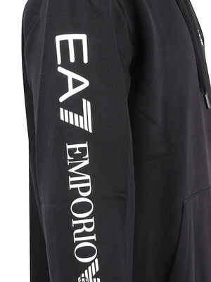 FELPA UOMO CON CAPPUCCIO - EA7 7M000570 AF10377MC001 BLACK-WHITE EA7