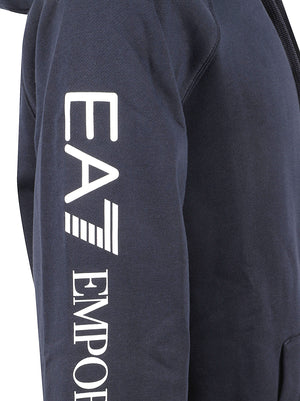 FELPA UOMO CON CAPPUCCIO FULL ZIP - EA7 <BR/> 7M001047 AF10377MB149 ARMANI BLUE EA7