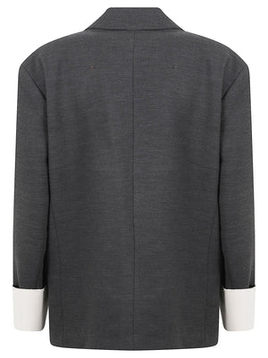 GIACCA BLAZER DONNA OVER - ELEH<BR/> EFW260057 GRIGIO ELEH