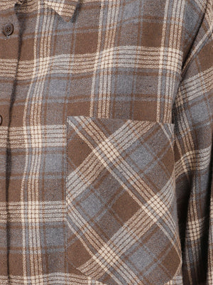 CAMICIA DONNA TARTAN - ELEH<BR/> EFW260083 MARRONE ELEH