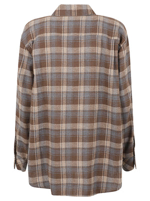 CAMICIA DONNA TARTAN - ELEH<BR/> EFW260083 MARRONE ELEH