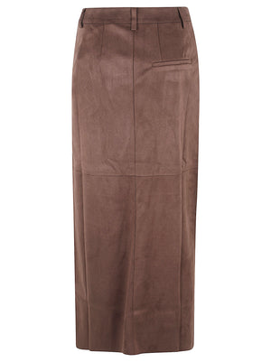 GONNA LUNGA DONNA EFFETTO CAMOSCIO - ELEH EFW260134 MORO ELEH