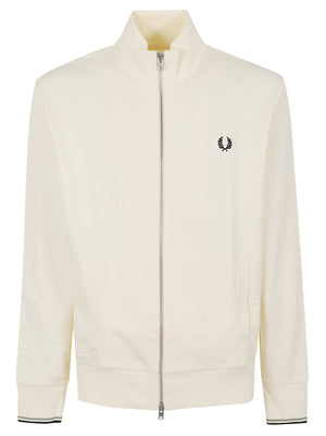 FELPA UOMO ZIP THROUGH - FRED PERRY FPJ3340 560 Ecru FRED PERRY