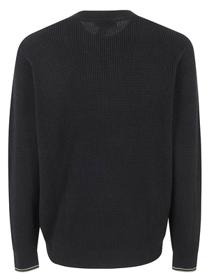 MAGLIONE UOMO GIROCOLLO WAFFLE STITCH - FRED PERRY<BR/> FPK6507 198 Black FRED PERRY
