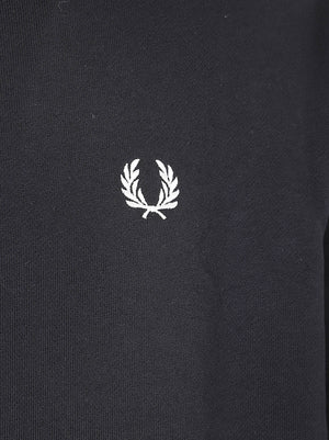 FELPA UOMO CON CAPPUCCIO TIPPED HOODED - FRED PERRY<BR/> FPM3492 102 Black FRED PERRY