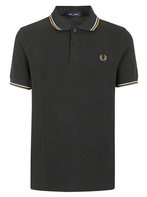 POLO UOMO A MANICA CORTA TWIN TIPPED - FRED PERRY<BR/> FPM3600 78C NTGRN-DSKBL-DKCA FRED PERRY