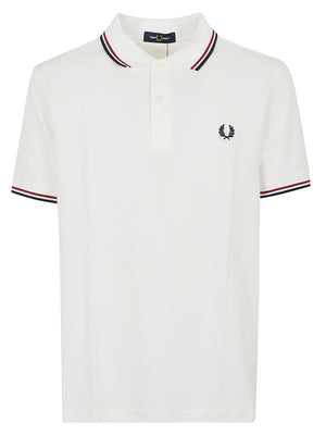 POLO UOMO A MANICA CORTA TWIN TIPPED - FRED PERRY<BR/> FPM3600 T60 SNWHT-BRED-NVY FRED PERRY