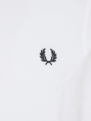 POLO UOMO A MANICA LUNGA LS PLAIN - FRED PERRY FPM6006 100 White FRED PERRY