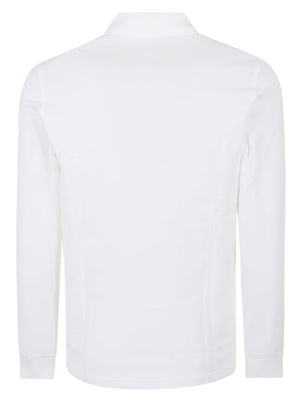 POLO UOMO A MANICA LUNGA LS PLAIN - FRED PERRY FPM6006 100 White FRED PERRY