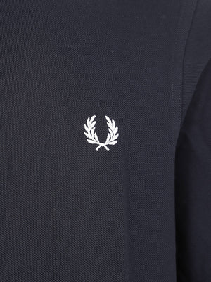 POLO UOMO A MANICA LUNGA LS PLAIN - FRED PERRY<BR/> FPM6006 608 NAVY FRED PERRY