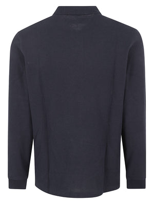 POLO UOMO A MANICA LUNGA LS PLAIN - FRED PERRY<BR/> FPM6006 608 NAVY FRED PERRY