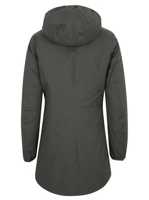 GIACCA DONNA REVERSIBILE K8134CW AGQ GREEN BLACKISH-BLACK PURE KWAY