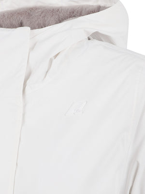 GIACCA DONNA LIL TWILL SOFT BEAVER - KWAY<BR/> K81449W DCV WHITE NATURAL-GREY WARM KWAY