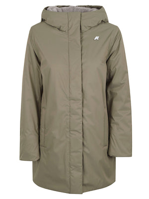 GIACCA DONNA IMPERMEABILE K8144CW DC9 GREEN ARMY-GREY WARM KWAY