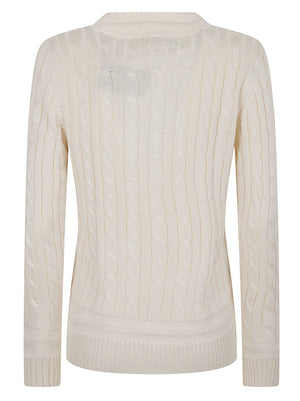 MAGLIONE DONNA A TRECCE 200888795 011 MASCARPONE CREAM LAUREN