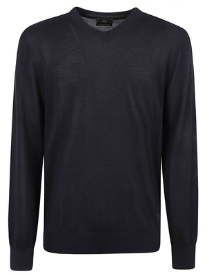 MAGLIA UOMO SCOLLO A V - LIU.JO QXX135MA27P 94013 DARK BLUE LIU.JO