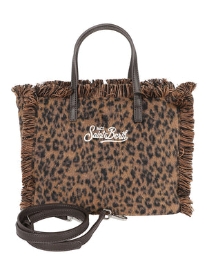 BORSA A MANO COLETTE FELT - MC2 SAINT BARTH COLETTE FELT N 00212M DARK LEOPARD 18 EMB MC 2
