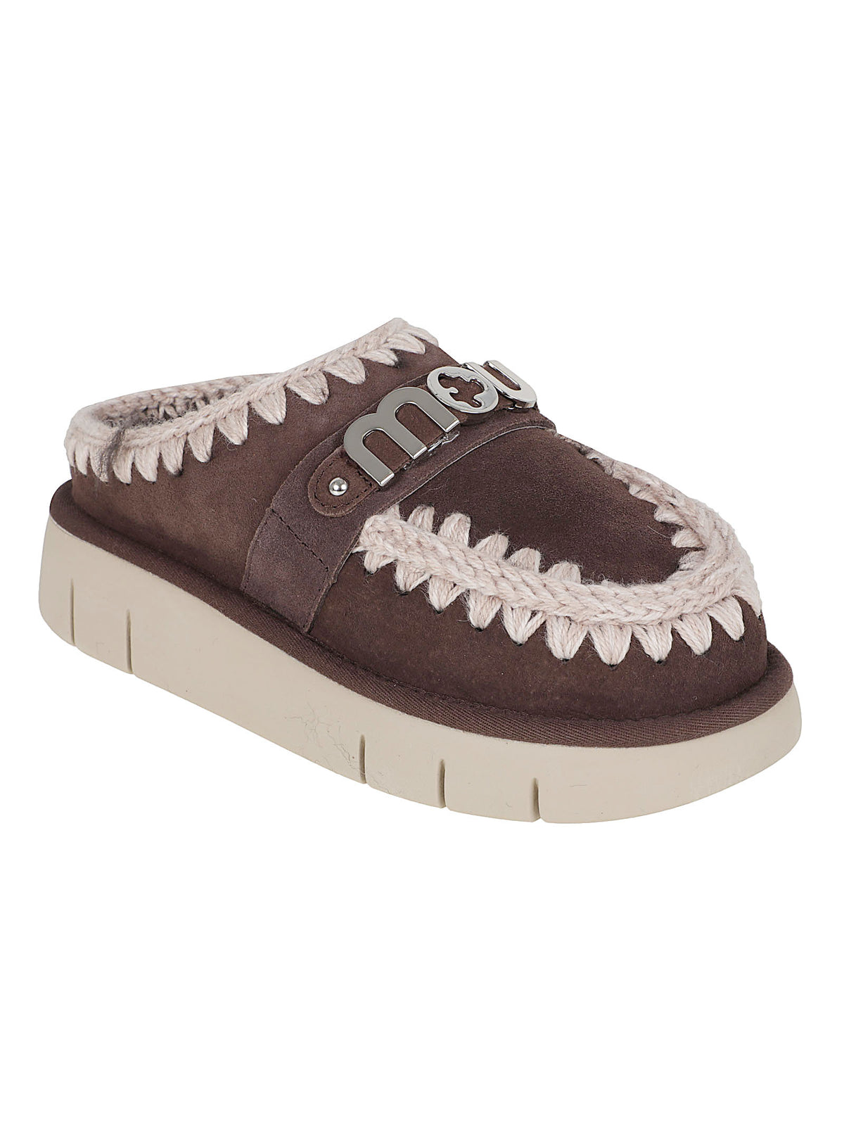 SCARPA DONNA CON PELO "BOUNCE CLOG METAL LOGO" - MOU FW531001A MOCHA MOU