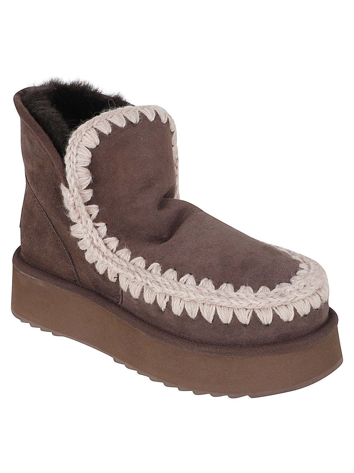 STIVALETTO DONNA PELO "MINI ESKIMO PLATFORM" - MOU<BR/> FW681000A MOCHA MOU