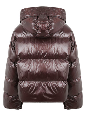 GIACCA DONNA IMBOTTITA CON CAPPUCCIO - PINKO 105656 A3FIL72 MARRONE TESTA DI MORO PINKO