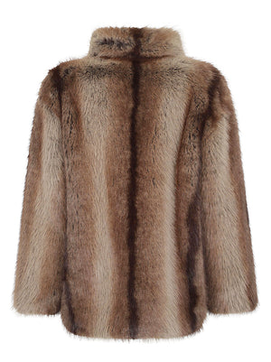 GIACCA DONNA CON PELO<BR/> 107046 A3C6D31 BEIGE GALLINACCIO PINKO