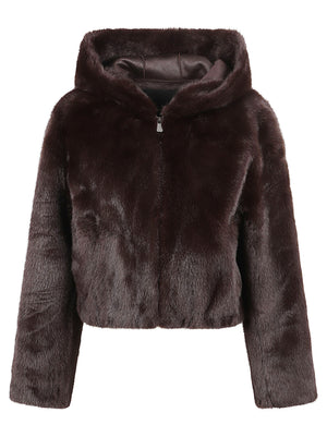 GIACCA DONNA EFFWTTO PELLICCIA GASTERIA - PINKO 107053 A3E9L72 MARRONE TESTA DI MORO PINKO
