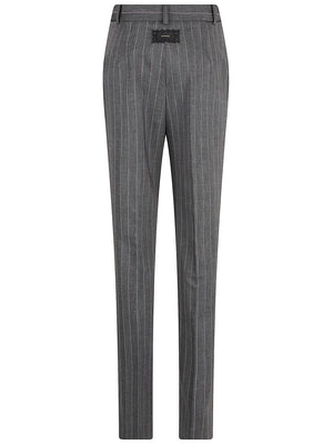 PANTALONE DONNA A SIGARETTA GESSATO PLEIONE - PINKO 107264 A3FFIN4 MULT GRIGIO ROSA PINKO