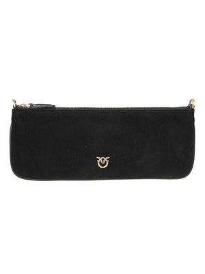 BORSA A SPALLA DONNA NEW HORIZONTAL FLAT - PINKO <BR/> 107669 A0F6Z99Q NERO-ANTIQUE GOLD PINKO