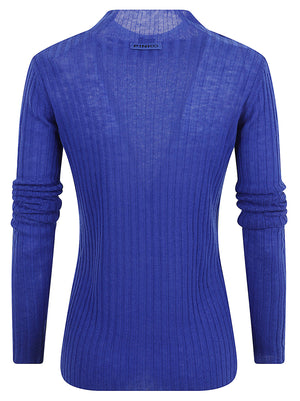 MAGLIA DONNA A MANICHE LUNGHE MUGGITO - PINKO 107834 A2Z6F90 BLU MAZZARINO PINKO
