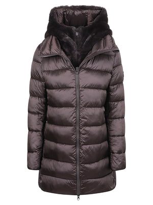 GIACCA IMBOTTITA DONNA COIN CAPPUCCIO MATILDA - SAVE THE DUCK D40280W JADE2140009 BROWN BLACK SAVE THE DUCK