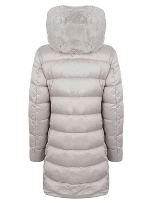 GIACCA IMBOTTITA DONNA CON CAPPUCCIO MATILDA - SAVE THE DUCK <BR/> D40280W JADE2140019 RAINY BEIGE SAVE THE DUCK