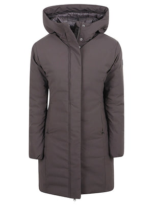 GIACCA LUNGA DONNA LEYLA - SAVE THE DUCK<BR/> D45430W MATT2340009 BROWN BLACK SAVE THE DUCK