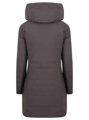 GIACCA LUNGA DONNA LEYLA - SAVE THE DUCK<BR/> D45430W MATT2340009 BROWN BLACK SAVE THE DUCK