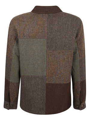 GIACCA CAMICIA UOMO DORR PATCHWORK - SEBAGO 74115TW A00 BROWN MULTICOLOR SEBAGO